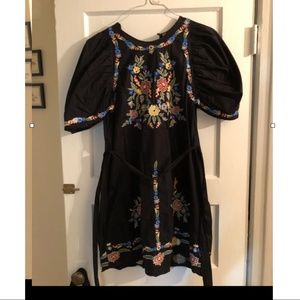 Free People Black Floral Mini Summer Dress